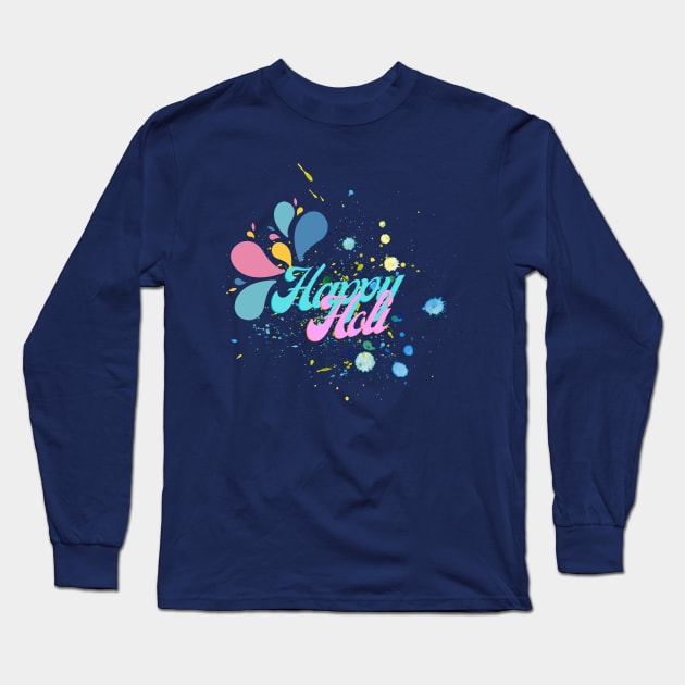 Happy Holi Festival Long Sleeve T-Shirt by Bukitwgp